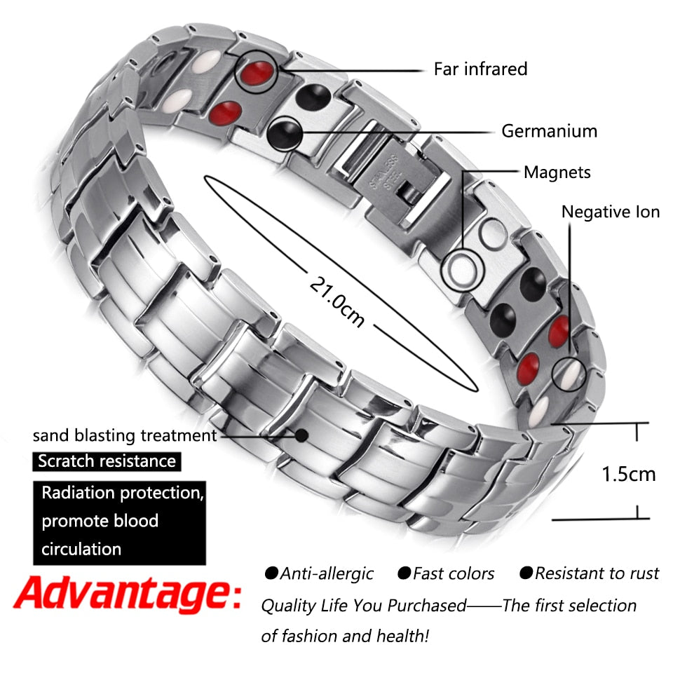 Titanium Bio Energy Bracelet for Men Blood Pressure