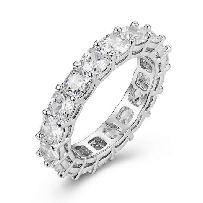 SILVER FULL SQUARE Diamond ENGAGEMENT WEDDING Stone Rings